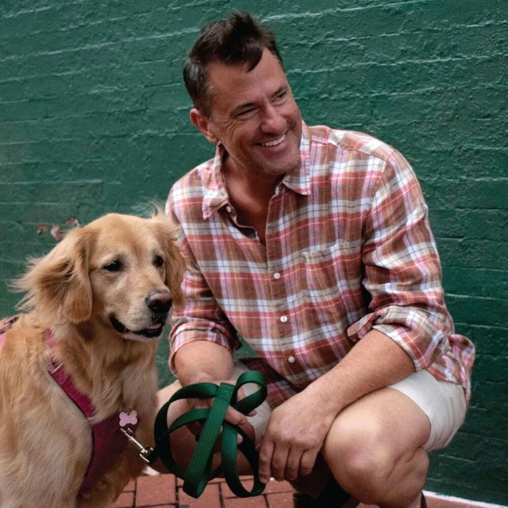 Madda Fella Ernest Long Sleeve Irish Linen Shirt Men's Medium Coral Stone Plaid